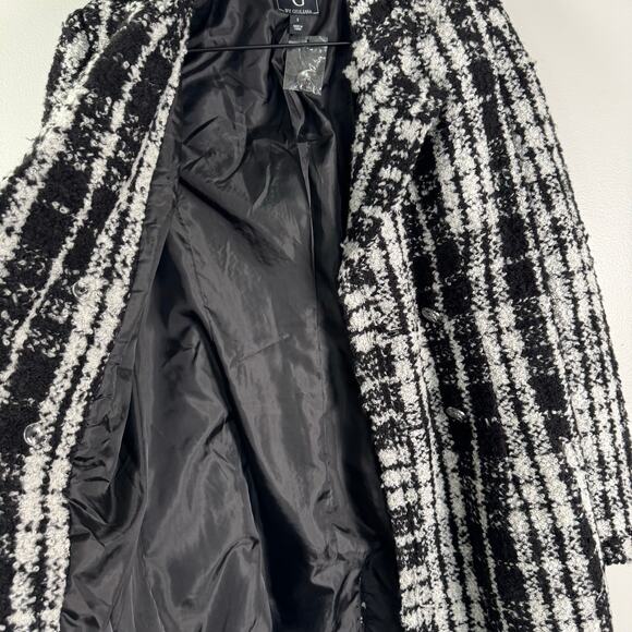 NWT G By Giuliana Bouclé Tweed Black & White Plaid Double Breasted Blazer Size S - Picture 7 of 9